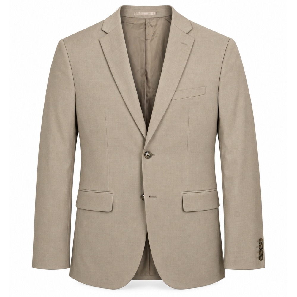 H&M Mens Slim Fit Blazer Tan Beige 2 Button Suit Jacket 40R NEW